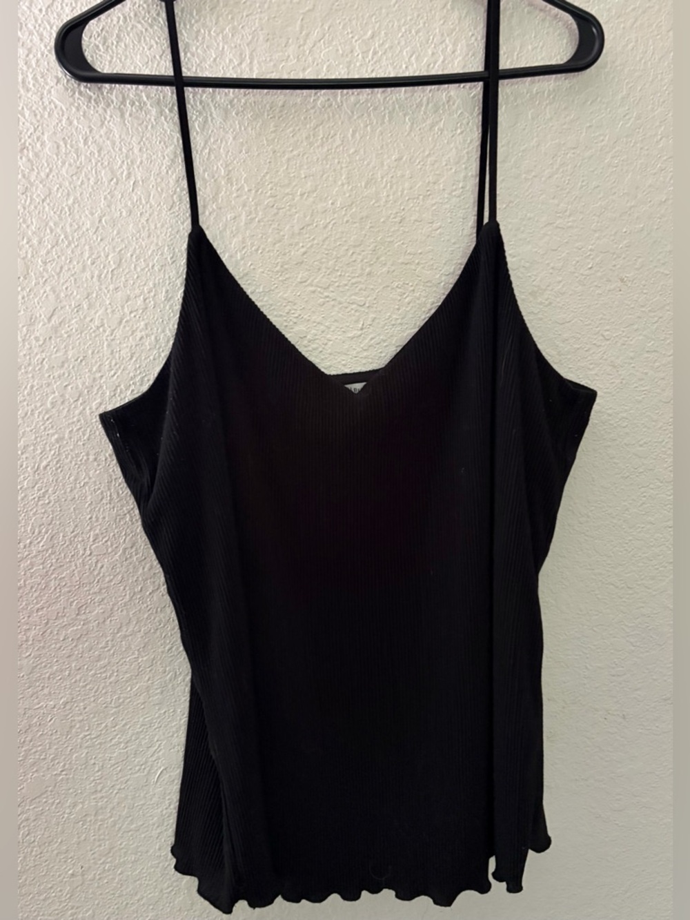 White House Black Market Black Ribbed V-Neck Camisole